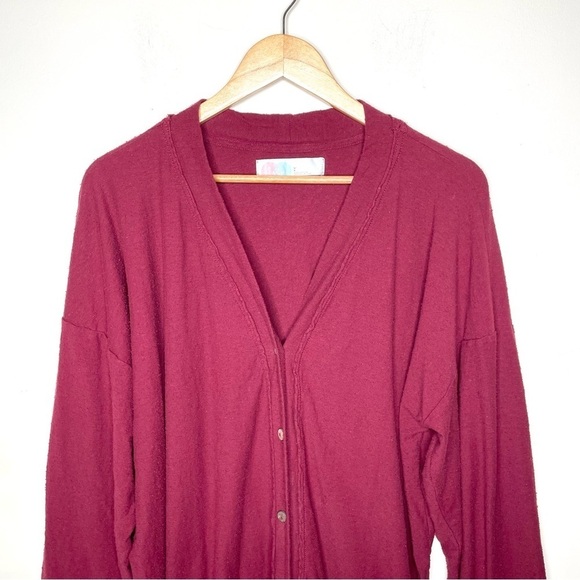 Free People Beach Cotton Button Down Cardigan Large - Picture 3 of 10